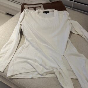 DG2 by Diane Gilman White Crew Neck Sweater